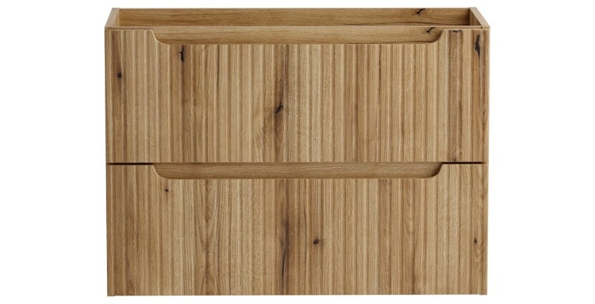 Meuble sous vasque VANO 80 cm chêne suspendu avec 2 tiroirs