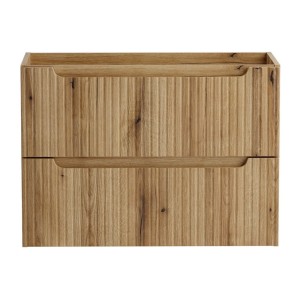 Meuble sous vasque VANO 80 cm chêne suspendu avec 2 tiroirs