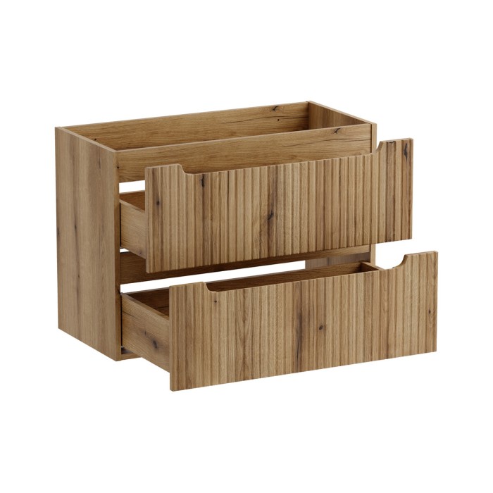 Mobile sottolavabo VANO 80 cm in rovere sospeso con 2 cassetti