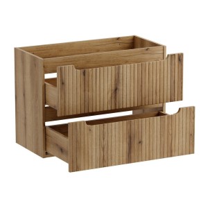 Meuble sous vasque VANO 80 cm chêne suspendu avec 2 tiroirs