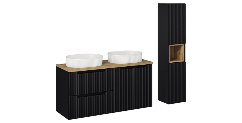 ensemble VANO 150cm : meubles sous vasque, plan pour vasque, vasques à poser, colonne