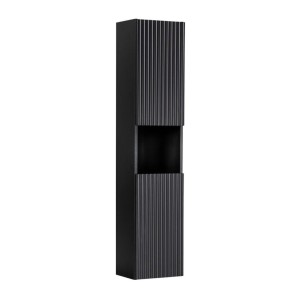Colonne de rangement rainurée verticalement noir mat VANO