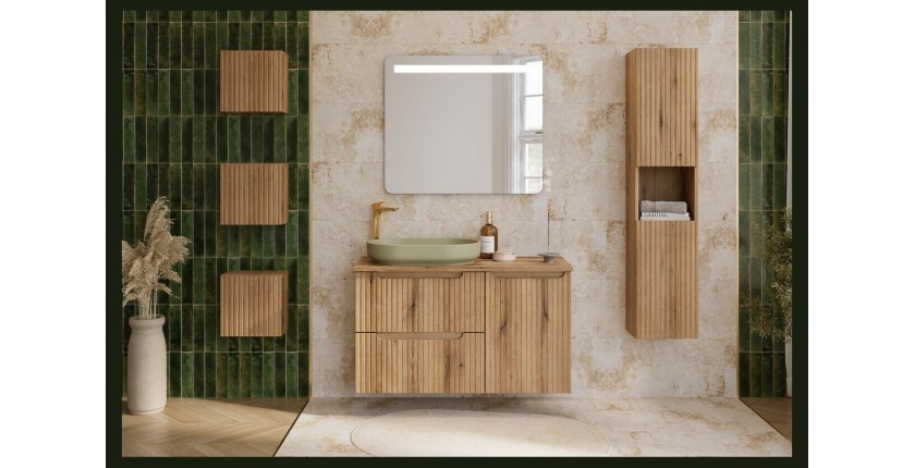 Meuble sous vasque VANO 50 cm chêne suspendu avec 2 tiroirs