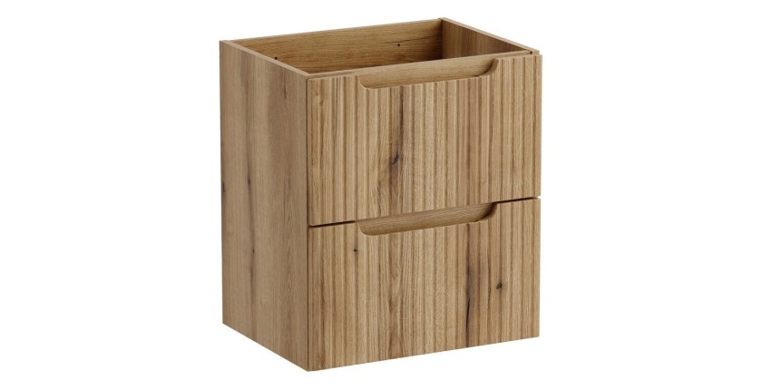 Wastafelonderkast VANO 50 cm eiken zwevend met 2 laden