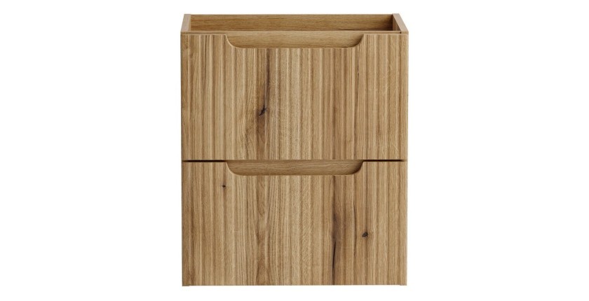 Meuble sous vasque VANO 50 cm chêne suspendu avec 2 tiroirs