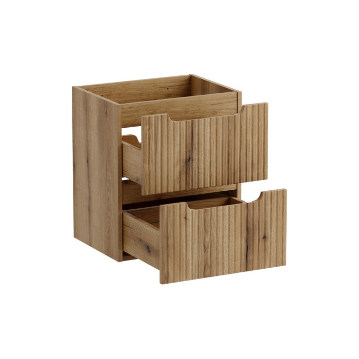 Mobile sottolavabo VANO 50 cm in rovere sospeso con 2 cassetti