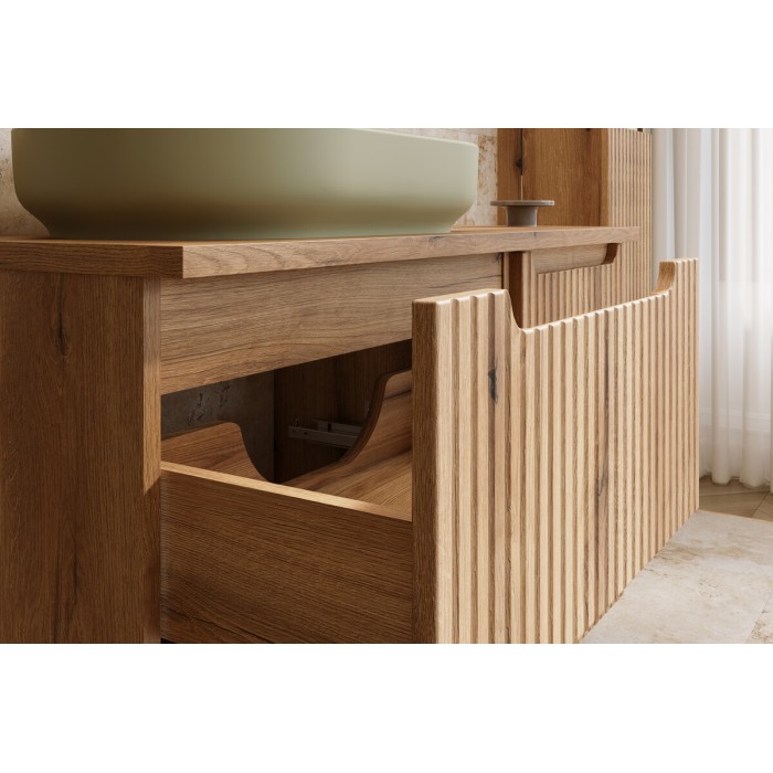Mobile sottolavabo VANO 50 cm in rovere sospeso con 2 cassetti