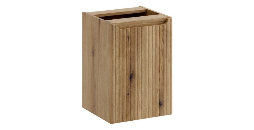 Meuble salle de bain VANO 40 cm chêne suspendu avec panier à linge