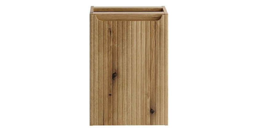 Meuble salle de bain VANO 40 cm chêne suspendu avec panier à linge