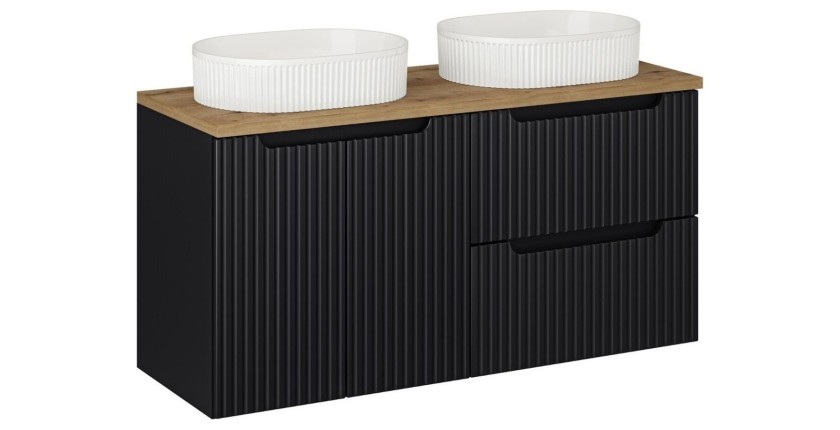 Ensemble VANO 120cm : meubles sous vasque, plan pour vasque, vasques à poser