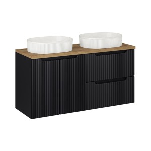 Ensemble VANO 120cm : meubles sous vasque, plan pour vasque, vasques à poser