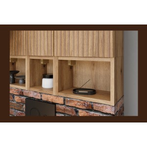 Cube de rangement salle de bain VANO 30 cm chêne suspendu avec niche