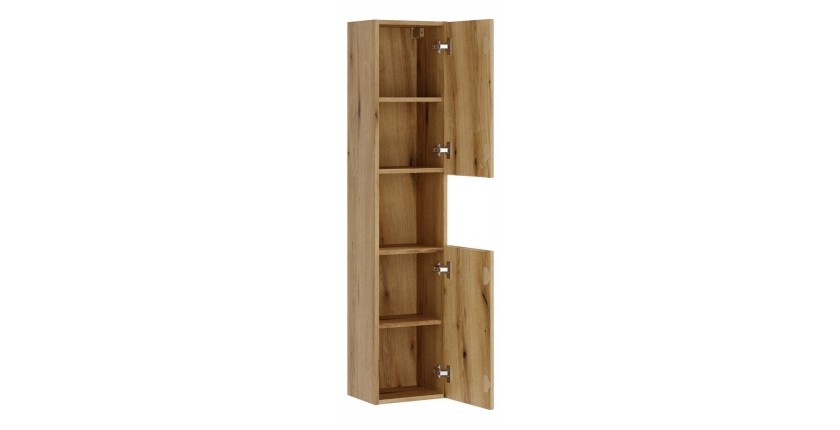Colonne salle de bain VANO 140 cm chêne suspendue 2 portes