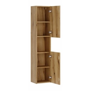 Colonne salle de bain VANO 140 cm chêne suspendue 2 portes