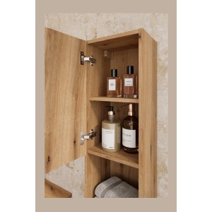 Colonne salle de bain VANO 140 cm chêne suspendue 2 portes