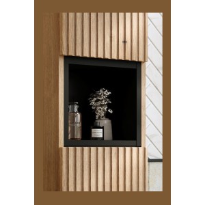 Colonne salle de bain VANO 140 cm chêne suspendue 2 portes