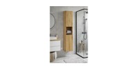 Colonne salle de bain VANO 140 cm chêne suspendue 2 portes