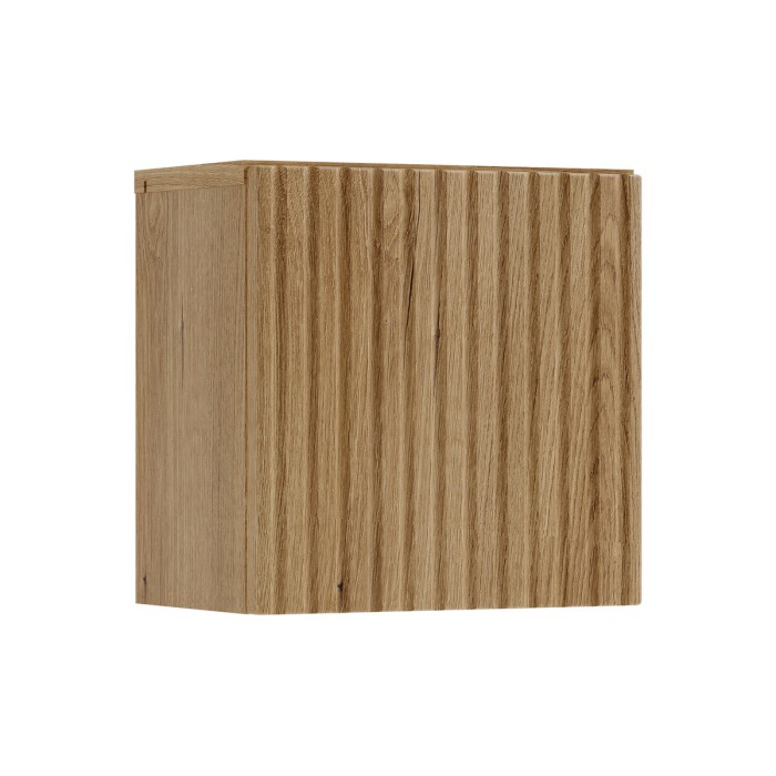Cubo portaoggetti da bagno VANO 30 cm in rovere sospeso con porta