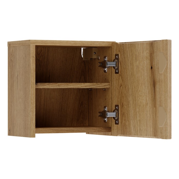 Cubo portaoggetti da bagno VANO 30 cm in rovere sospeso con porta