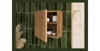 Cube de rangement salle de bain VANO 30 cm chêne suspendu avec porte