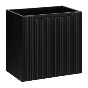 Meuble sous vasque à placards rainuré noir mat VANO 60cm