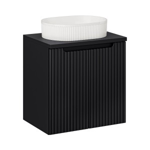 Ensemble VANO 60cm : meuble sous vasque 2 portes, plan pour vasque et vasque à poser