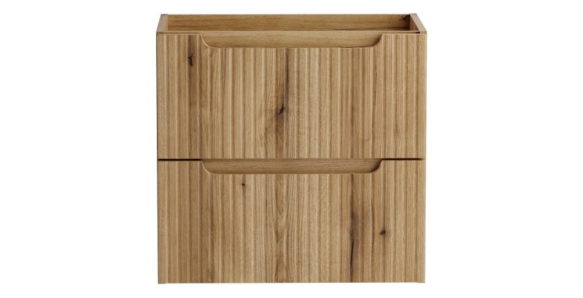 Meuble sous vasque VANO 60 cm chêne suspendu avec 2 tiroirs