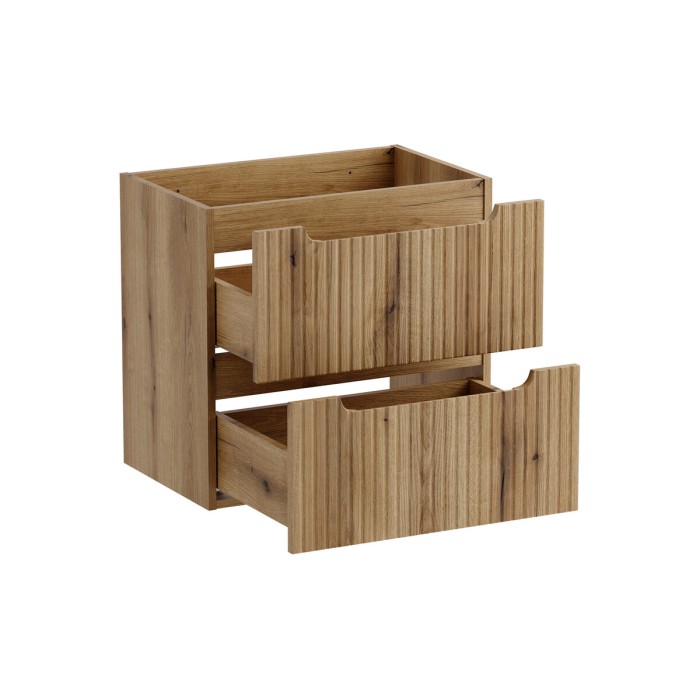 Mobile sottolavabo VANO 60 cm in rovere sospeso con 2 cassetti