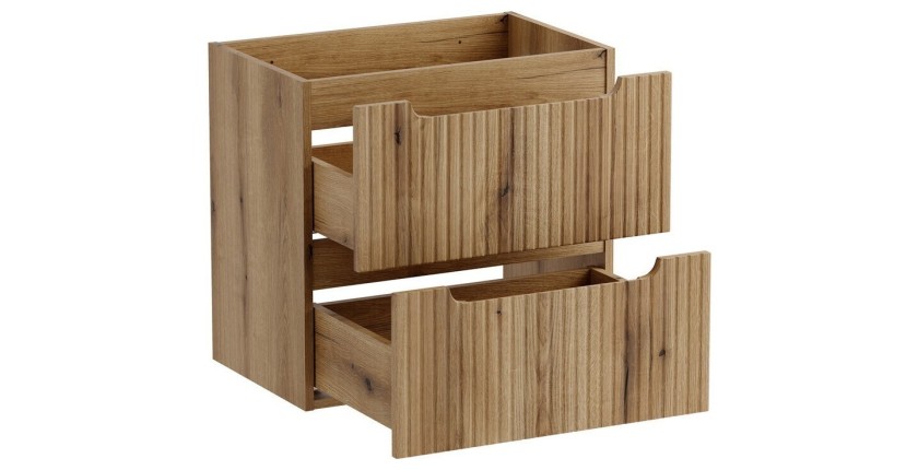 Meuble sous vasque VANO 60 cm chêne suspendu avec 2 tiroirs