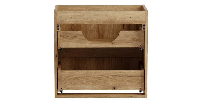 Meuble sous vasque VANO 60 cm chêne suspendu avec 2 tiroirs