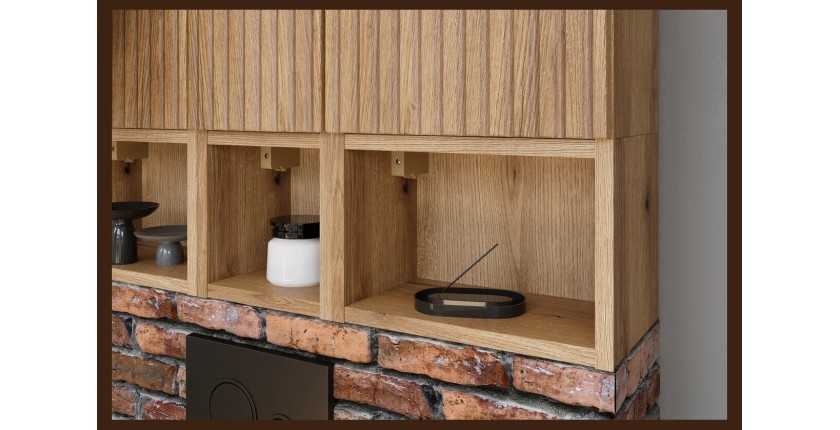 Meuble de rangement salle de bain VANO 40 cm chêne suspendu avec niche