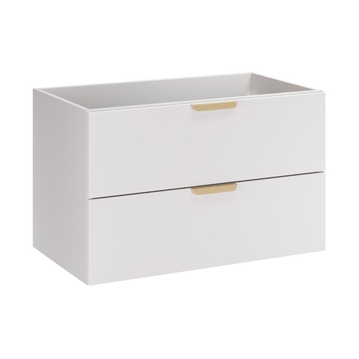 Mobile sottolavabo OSTER 80 cm bianco opaco sospeso con 2 cassetti