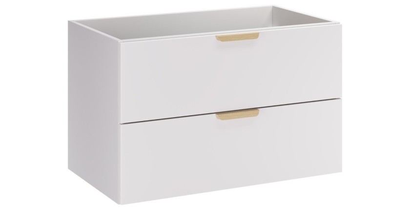 Meuble sous vasque OSTER 80 cm blanc mat suspendu avec 2 tiroirs