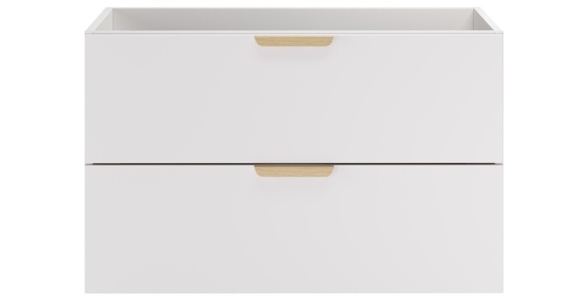 Meuble sous vasque OSTER 80 cm blanc mat suspendu avec 2 tiroirs