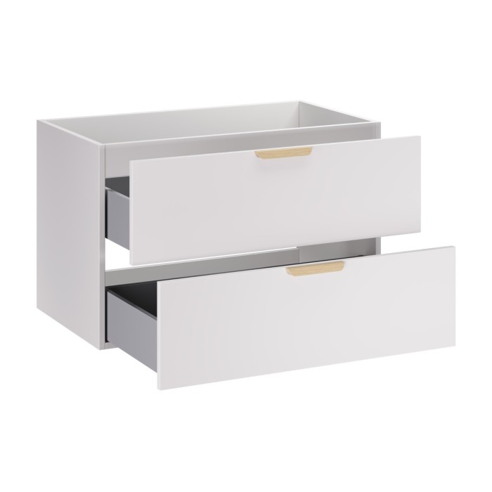 Mobile sottolavabo OSTER 80 cm bianco opaco sospeso con 2 cassetti