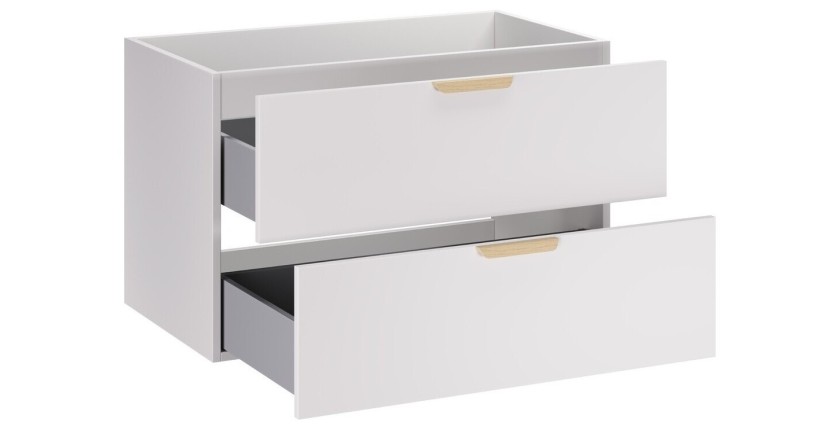 Meuble sous vasque OSTER 80 cm blanc mat suspendu avec 2 tiroirs