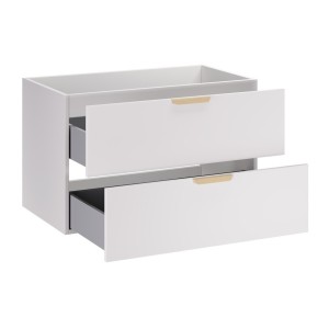 Meuble sous vasque OSTER 80 cm blanc mat suspendu avec 2 tiroirs