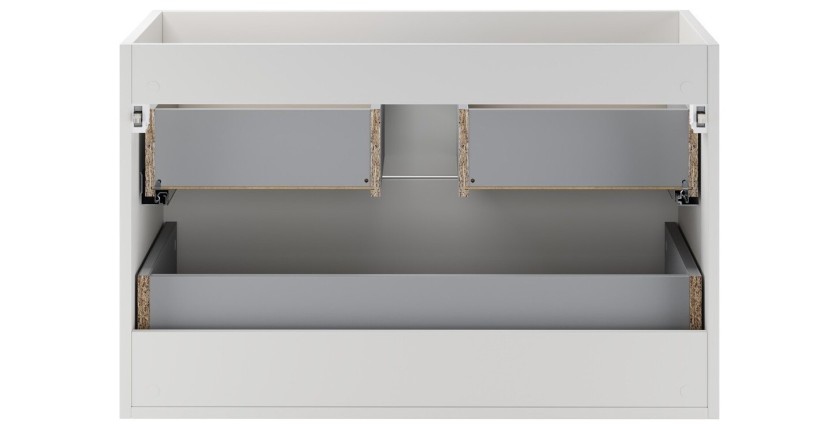 Meuble sous vasque OSTER 80 cm blanc mat suspendu avec 2 tiroirs