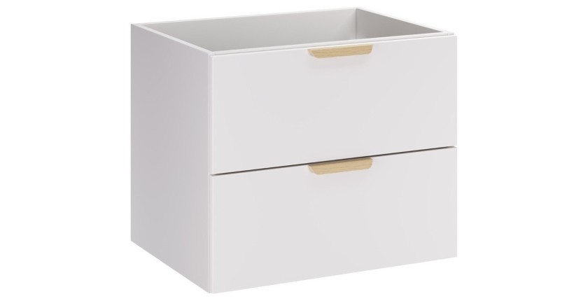 Meuble sous vasque OSTER 60 cm blanc mat suspendu avec 2 tiroirs