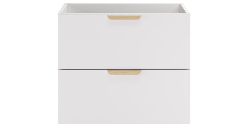 Meuble sous vasque OSTER 60 cm blanc mat suspendu avec 2 tiroirs