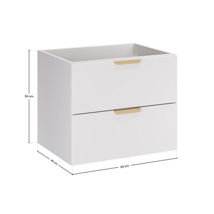 Mobile sottolavabo OSTER 60 cm bianco opaco sospeso con 2 cassetti