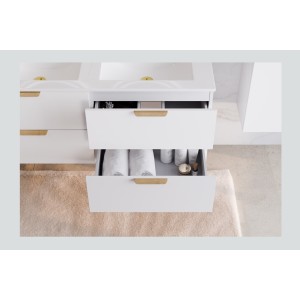 Meuble sous vasque OSTER 60 cm blanc mat suspendu avec 2 tiroirs