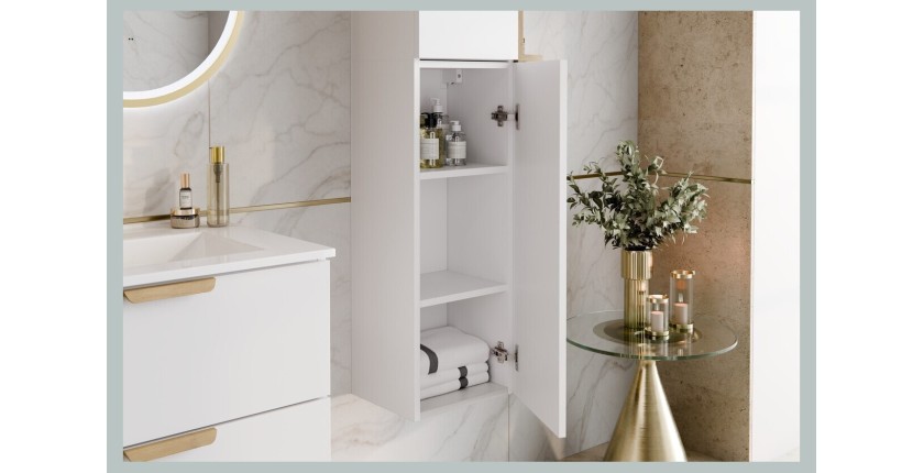 Demi colonne salle de bain OSTER 80 cm blanc mat 1 porte suspendue