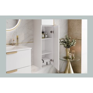Demi colonne salle de bain OSTER 80 cm blanc mat 1 porte suspendue