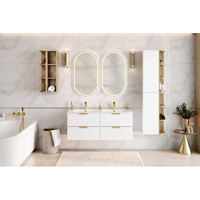 Half kolom badkamerkast OSTER 80 cm mat wit 1 hangende deur