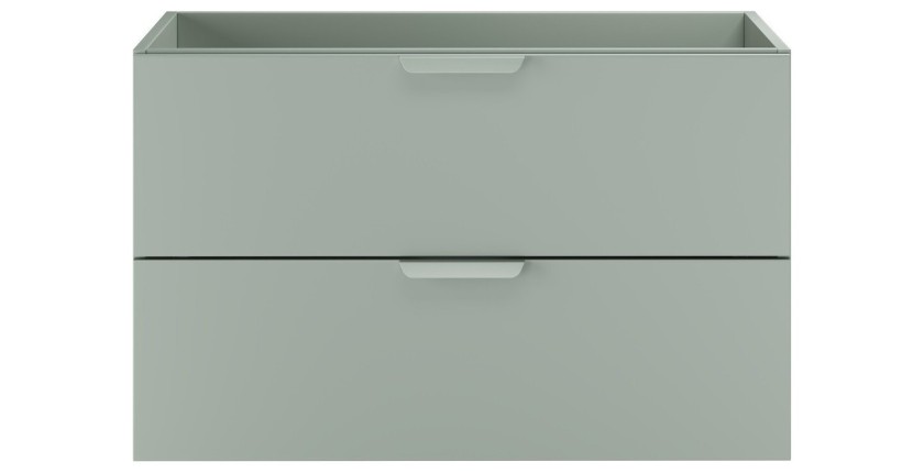 Meuble sous vasque OSTER 80 cm vert sauge suspendu avec 2 tiroirs