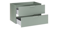 Meuble sous vasque OSTER 80 cm vert sauge suspendu avec 2 tiroirs