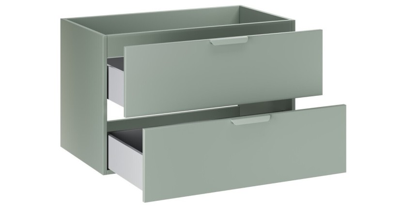 Meuble sous vasque OSTER 80 cm vert sauge suspendu avec 2 tiroirs