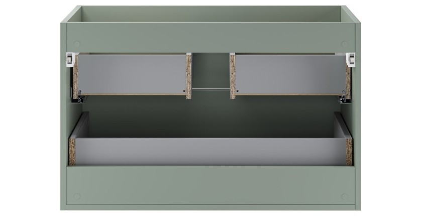 Meuble sous vasque OSTER 80 cm vert sauge suspendu avec 2 tiroirs