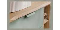 Meuble sous vasque OSTER 80 cm vert sauge suspendu avec 2 tiroirs